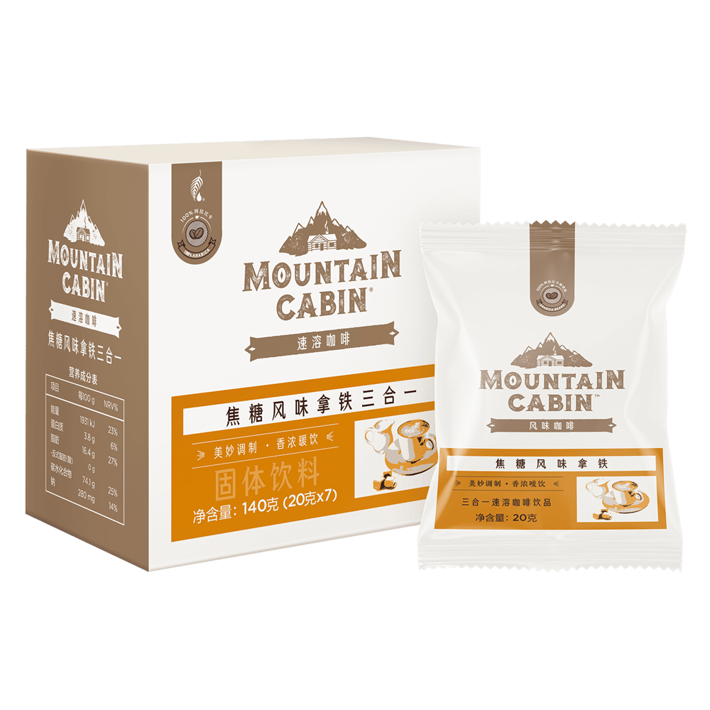 Mountain Cabin焦糖风味拿铁三合一速溶咖啡饮品