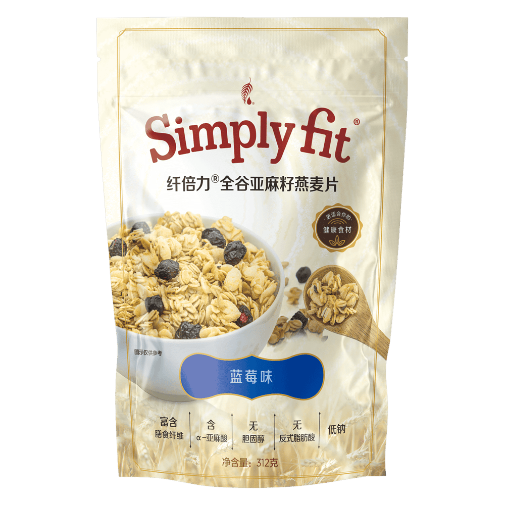 纤倍力全谷亚麻籽燕麦片-蓝莓味