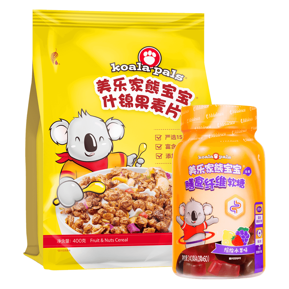 美乐家熊宝宝什锦果麦片+美乐家熊宝宝膳食纤维软糖 (低糖） -银卡