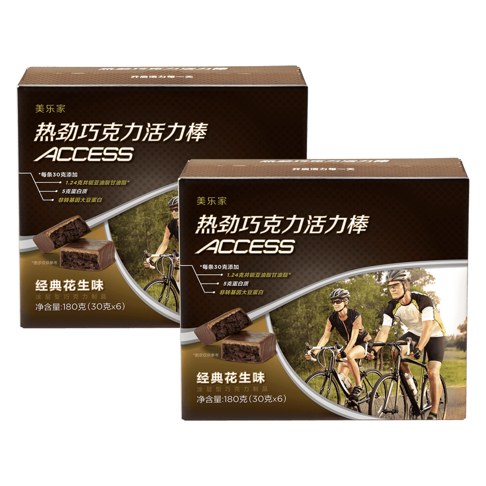 热劲巧克力活力棒-经典花生味 双胞组