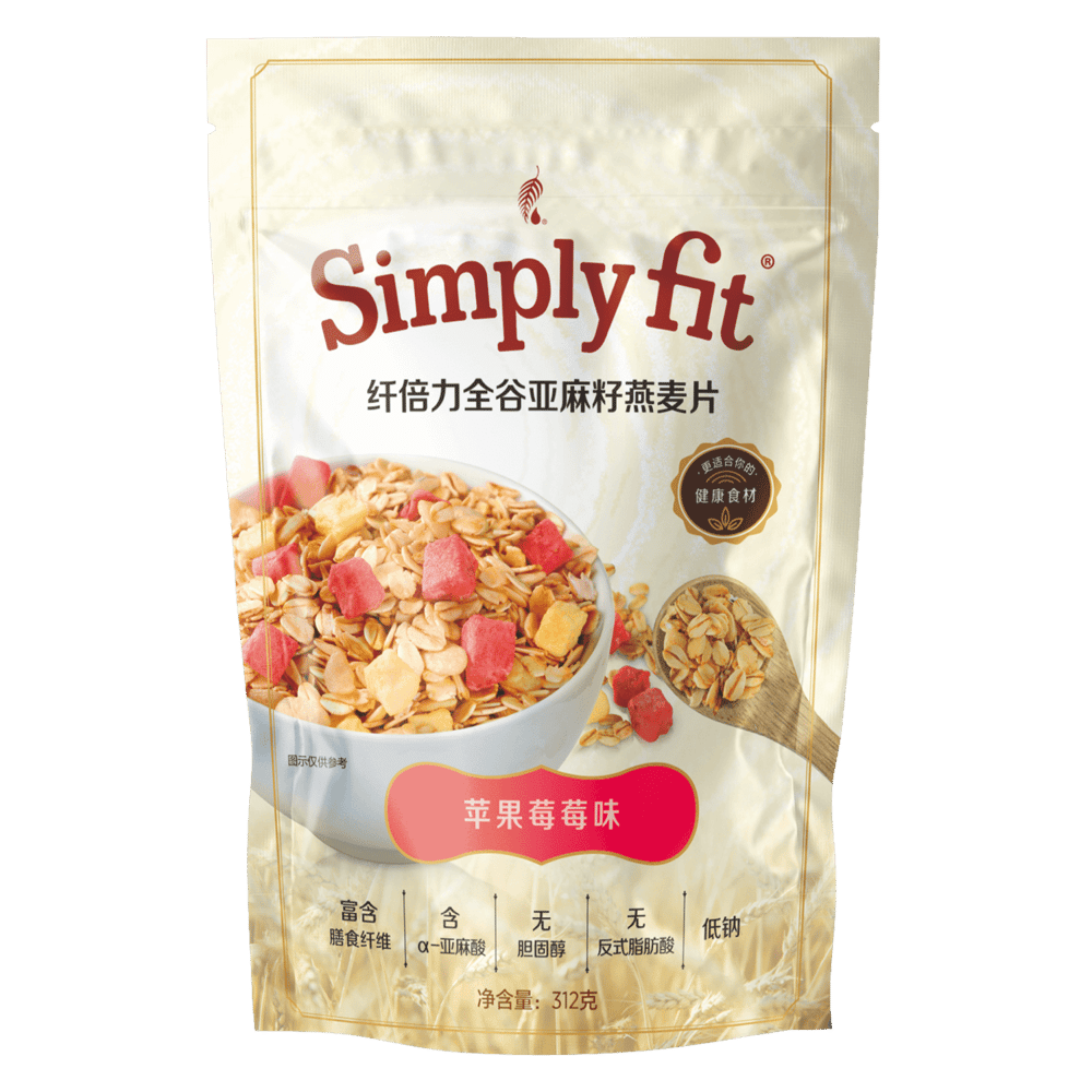 纤倍力全谷亚麻籽燕麦片-苹果莓莓味