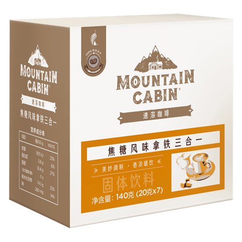 Mountain Cabin焦糖风味拿铁三合一速溶咖啡饮品
