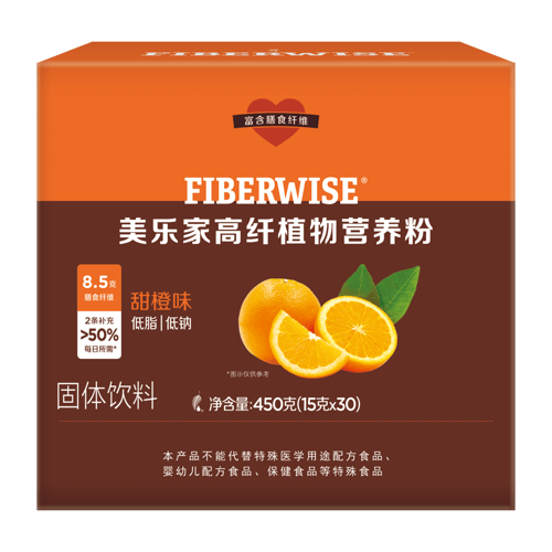 美乐家高纤植物营养粉- 甜橙味
